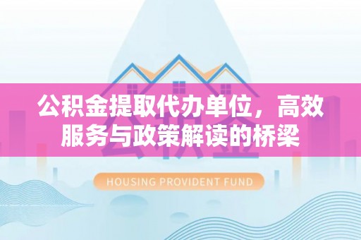 罗庄公积金提取代办单位，高效服务与政策解读的桥梁